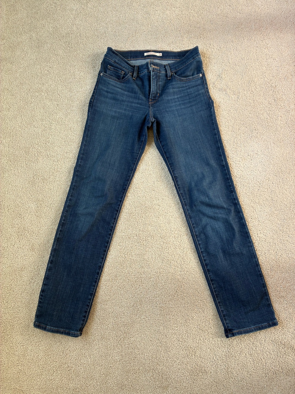 Levi's Women's Shaping Straight Leg Jeans - Dark Blue